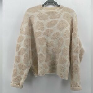 Ann‎ Taylor | Giraffe Jacquard Print Midi Chunky Crewneck Sweater | Sz Medium |